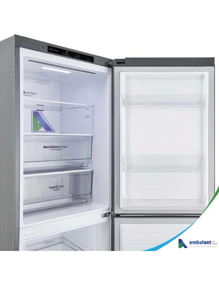 LG Réfrigérateur frigo combiné graphite 340L Froid ventilé
