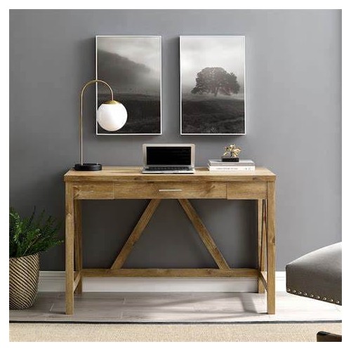 Bureau d'ordinateur de style rustique avec tiroir Walker Edison, bois de grance AID-BDG-ARA