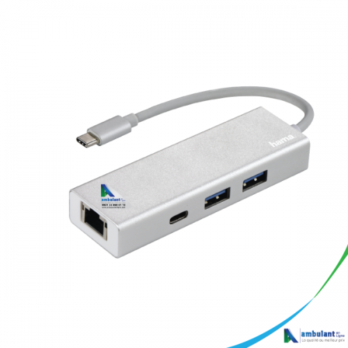 Cable USB C – hub usb-Lan (RJ45)