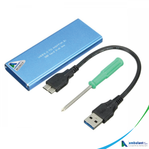 Accessoire pour disque dur Maclean Boîtier de disque dur USB 3.0 M.2 SDD  NGFF jusqu'à 5 Gbit/s SSD externe Adaptateur 2230/2242/2260/2280 mm  Prend en charge le plug & play UASP