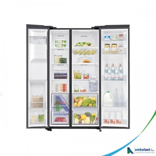 Réfrigérateur side by side Distributeur d'eau et glaçons 617L SAMSUNG  SJ-FP910 Miroir